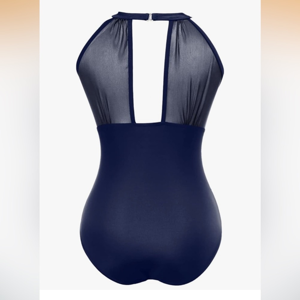 Women's One Piece Swimsuit xxl Navy Blue - Picture 4 of 8